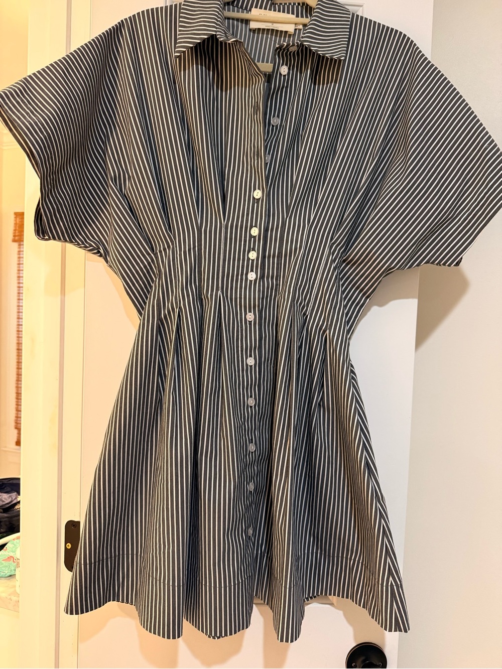 Anthropologie Tobie Exquise Black and White Striped Mini Dress
